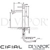 Cifial 32401MI-X20 U PVD X20 Tall Mini Mono Basin Mixer Tap Dimensions